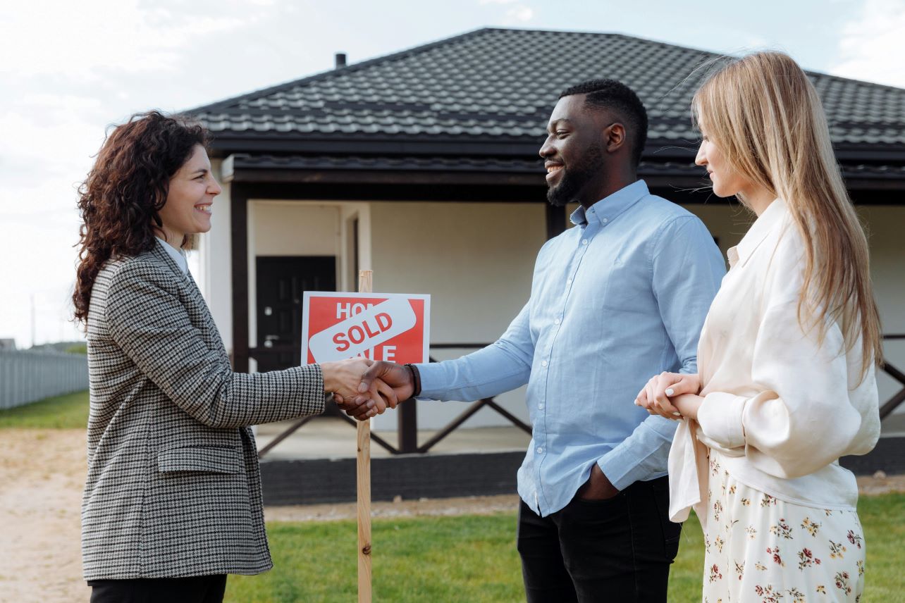 Happy clients in their new home